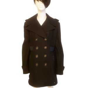 Miss Sixty Black Double Breasted Pea Coat Size L